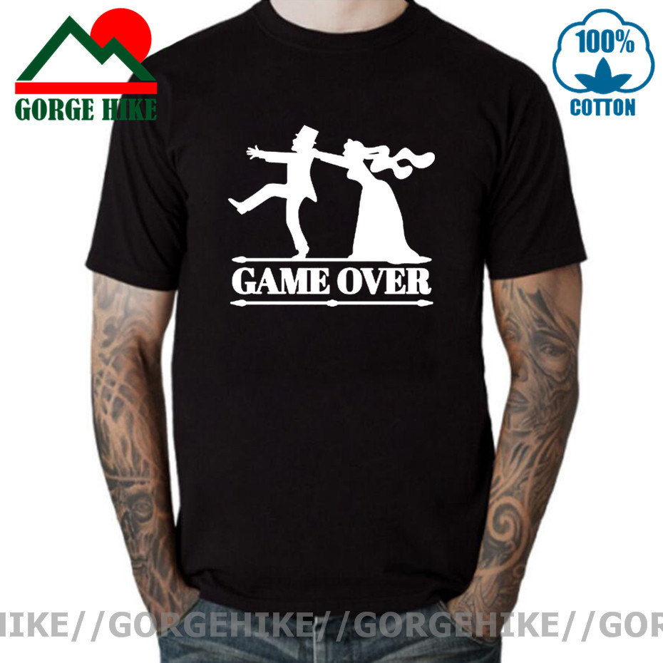게임 오버 티셔츠 남자 신부 탑 신랑 학사 의류 재미  - Men'S Grooming For Marriage 리뷰 및 가격